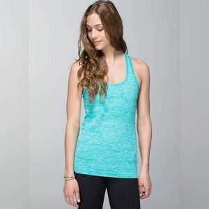 LULULEMON Run Swiftly Tech Racerback
Heathered Blue Tropics Tank Top Size 6